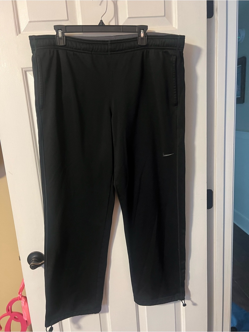 Nike Black Track Pants with Drawstring Hem